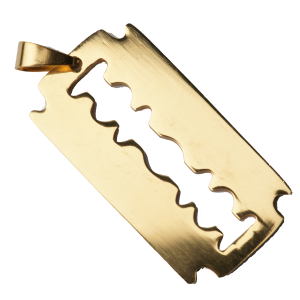 Стоманено бръснарско ножче златно 35 х 19 мм